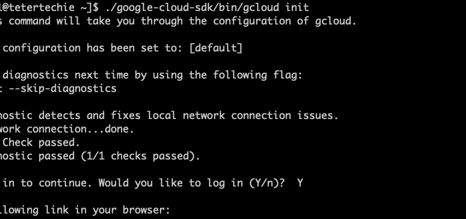 GCP cli configuration on linux